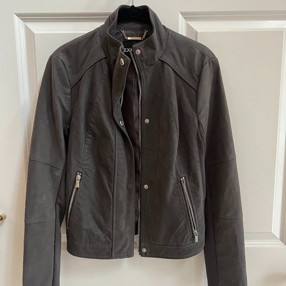 Express, Womens Gray Jacket, Size XS, Faux Suede